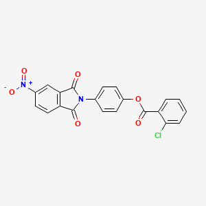 molecular formula C21H11ClN2O6 B6107344 4-(5-nitro-1,3-dioxo-1,3-dihydro-2H-isoindol-2-yl)phenyl 2-chlorobenzoate 