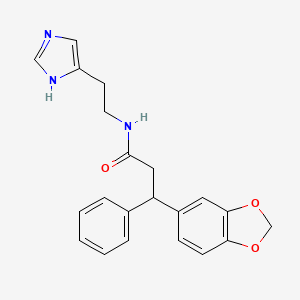 3-(1,3-benzodioxol-5-yl)-N-[2-(1H-imidazol-4-yl)ethyl]-3-phenylpropanamide