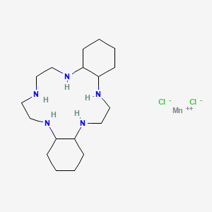 molecular formula C18H32Cl2MnN5 B610735 Manganese(2+);2,5,12,15,18-pentazatricyclo[17.4.0.06,11]tricosane;dichloride CAS No. 179464-49-4