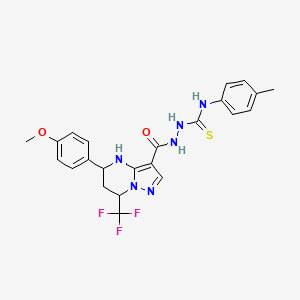 2-{[5-(4-methoxyphenyl)-7-(trifluoromethyl)-4,5,6,7-tetrahydropyrazolo[1,5-a]pyrimidin-3-yl]carbonyl}-N-(4-methylphenyl)hydrazinecarbothioamide