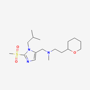 N-methyl-N-[[3-(2-methylpropyl)-2-methylsulfonylimidazol-4-yl]methyl]-2-(oxan-2-yl)ethanamine