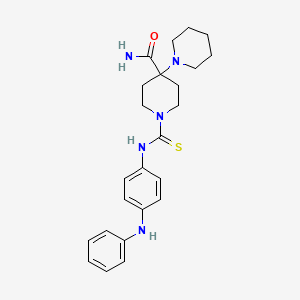 molecular formula C24H31N5OS B6107424 1'-{[(4-anilinophenyl)amino]carbonothioyl}-1,4'-bipiperidine-4'-carboxamide 