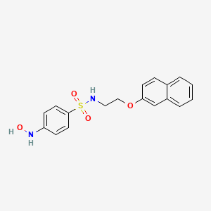 molecular formula C18H18N2O4S B610743 Benzenesulfonamide, 4-(hydroxyamino)-N-[2-(2-naphthalenyloxy)ethyl]- CAS No. 188480-50-4