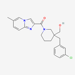 [3-[(3-Chlorophenyl)methyl]-3-(hydroxymethyl)piperidin-1-yl]-(6-methylimidazo[1,2-a]pyridin-2-yl)methanone