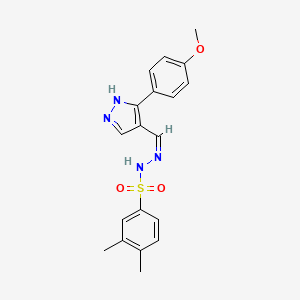 N'-{[3-(4-methoxyphenyl)-1H-pyrazol-4-yl]methylene}-3,4-dimethylbenzenesulfonohydrazide