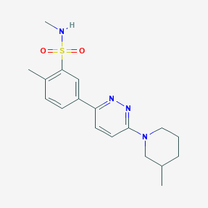 molecular formula C18H24N4O2S B6107506 N,2-dimethyl-5-[6-(3-methylpiperidin-1-yl)pyridazin-3-yl]benzenesulfonamide 