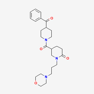 molecular formula C25H35N3O4 B6107513 5-[(4-benzoyl-1-piperidinyl)carbonyl]-1-[3-(4-morpholinyl)propyl]-2-piperidinone 