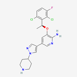 molecular formula C21H22Cl2FN5O B610752 (S)-克唑替尼 CAS No. 1374356-45-2