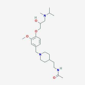 molecular formula C24H41N3O4 B6107545 N-{2-[1-(4-{2-hydroxy-3-[isopropyl(methyl)amino]propoxy}-3-methoxybenzyl)-4-piperidinyl]ethyl}acetamide 