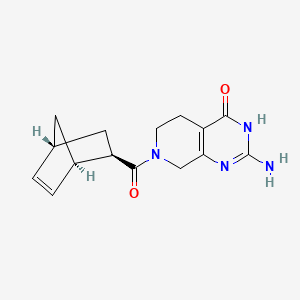 molecular formula C15H18N4O2 B6107566 2-amino-7-[(1R*,2R*,4R*)-bicyclo[2.2.1]hept-5-en-2-ylcarbonyl]-5,6,7,8-tetrahydropyrido[3,4-d]pyrimidin-4(3H)-one 