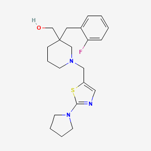 (3-(2-fluorobenzyl)-1-{[2-(1-pyrrolidinyl)-1,3-thiazol-5-yl]methyl}-3-piperidinyl)methanol