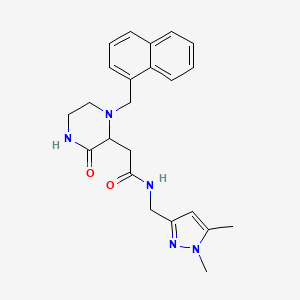 N-[(1,5-dimethylpyrazol-3-yl)methyl]-2-[1-(naphthalen-1-ylmethyl)-3-oxopiperazin-2-yl]acetamide