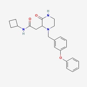 N-cyclobutyl-2-[3-oxo-1-(3-phenoxybenzyl)-2-piperazinyl]acetamide