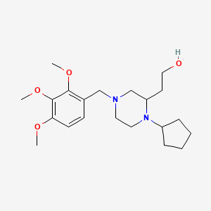 molecular formula C21H34N2O4 B6107640 2-[1-cyclopentyl-4-(2,3,4-trimethoxybenzyl)-2-piperazinyl]ethanol 