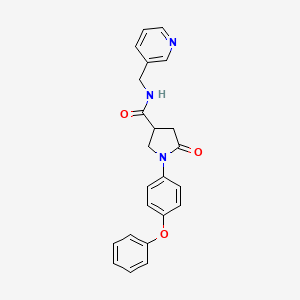 molecular formula C23H21N3O3 B6107666 5-oxo-1-(4-phenoxyphenyl)-N-(3-pyridylmethyl)-3-pyrrolidinecarboxamide 