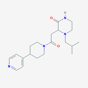 molecular formula C20H30N4O2 B6107702 4-isobutyl-3-{2-oxo-2-[4-(4-pyridinyl)-1-piperidinyl]ethyl}-2-piperazinone 