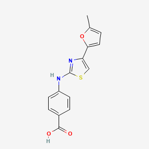 molecular formula C15H12N2O3S B6107719 4-{[4-(5-methyl-2-furyl)-1,3-thiazol-2-yl]amino}benzoic acid 