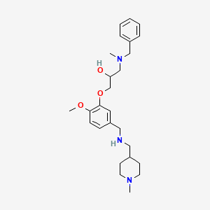 molecular formula C26H39N3O3 B6107728 1-[benzyl(methyl)amino]-3-[2-methoxy-5-({[(1-methyl-4-piperidinyl)methyl]amino}methyl)phenoxy]-2-propanol 