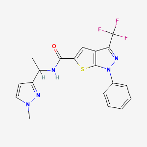 N-[1-(1-methyl-1H-pyrazol-3-yl)ethyl]-1-phenyl-3-(trifluoromethyl)-1H-thieno[2,3-c]pyrazole-5-carboxamide