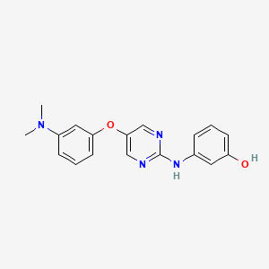 molecular formula C18H18N4O2 B610782 3-(5-(3-(二甲氨基)苯氧基)嘧啶-2-基氨基)苯酚 CAS No. 956128-01-1