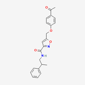 5-[(4-acetylphenoxy)methyl]-N-(2-phenylpropyl)-3-isoxazolecarboxamide