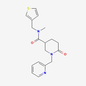 molecular formula C18H21N3O2S B6107850 N-methyl-6-oxo-1-(2-pyridinylmethyl)-N-(3-thienylmethyl)-3-piperidinecarboxamide 