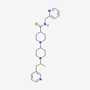 molecular formula C25H35N5O B6107855 1'-[1-methyl-2-(3-pyridinyl)ethyl]-N-(2-pyridinylmethyl)-1,4'-bipiperidine-4-carboxamide 