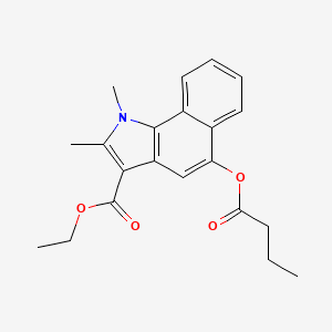 molecular formula C21H23NO4 B6107878 ethyl 5-(butanoyloxy)-1,2-dimethyl-1H-benzo[g]indole-3-carboxylate 