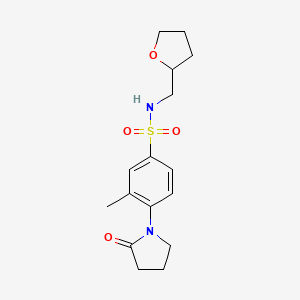 molecular formula C16H22N2O4S B6107899 3-methyl-4-(2-oxo-1-pyrrolidinyl)-N-(tetrahydro-2-furanylmethyl)benzenesulfonamide 