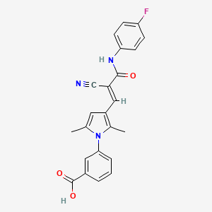 molecular formula C23H18FN3O3 B6107952 3-(3-{2-cyano-3-[(4-fluorophenyl)amino]-3-oxo-1-propen-1-yl}-2,5-dimethyl-1H-pyrrol-1-yl)benzoic acid 