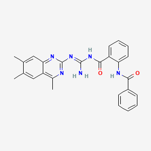 molecular formula C26H24N6O2 B6107967 N-[(E)-AMINO[(4,6,7-TRIMETHYLQUINAZOLIN-2-YL)AMINO]METHYLIDENE]-2-BENZAMIDOBENZAMIDE 