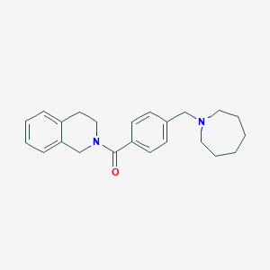 molecular formula C23H28N2O B6107993 2-[4-(1-azepanylmethyl)benzoyl]-1,2,3,4-tetrahydroisoquinoline 