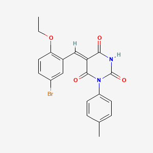 molecular formula C20H17BrN2O4 B6107995 (5Z)-5-[(5-bromo-2-ethoxyphenyl)methylidene]-1-(4-methylphenyl)-1,3-diazinane-2,4,6-trione 