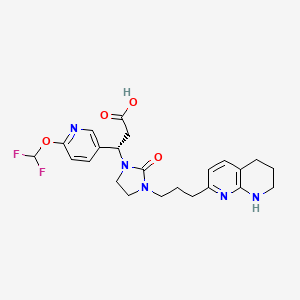 (3S)-3-[6-(difluoromethoxy)pyridin-3-yl]-3-[2-oxo-3-[3-(5,6,7,8-tetrahydro-1,8-naphthyridin-2-yl)propyl]imidazolidin-1-yl]propanoic acid