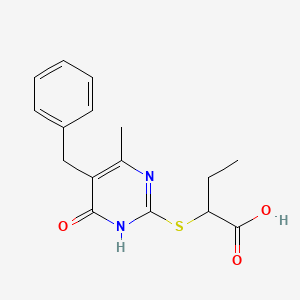 molecular formula C16H18N2O3S B6108028 2-[(5-benzyl-4-methyl-6-oxo-1,6-dihydro-2-pyrimidinyl)thio]butanoic acid 