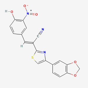 2-[4-(1,3-benzodioxol-5-yl)-1,3-thiazol-2-yl]-3-(4-hydroxy-3-nitrophenyl)acrylonitrile