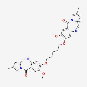 molecular formula C33H36N4O6 B610808 3-[5-[[(6aR)-2-甲氧基-8-甲基-11-氧代-6a,7-二氢吡咯并[2,1-c][1,4]苯并二氮杂卓-3-基]氧基]戊氧基]-2-甲氧基-8-甲基-6a,7-二氢吡咯并[2,1-c][1,4]苯并二氮杂卓-11-酮 CAS No. 1595275-71-0