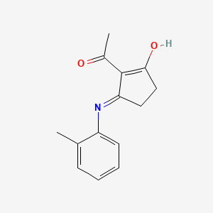 molecular formula C14H15NO2 B6108088 2-acetyl-3-[(2-methylphenyl)amino]-2-cyclopenten-1-one 