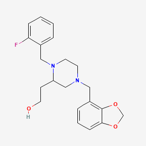 2-[4-(1,3-benzodioxol-4-ylmethyl)-1-(2-fluorobenzyl)-2-piperazinyl]ethanol