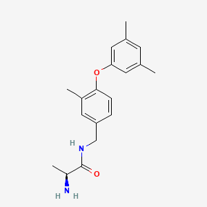 molecular formula C19H24N2O2 B610811 (2S)-2-amino-N-[[4-(3,5-dimethylphenoxy)-3-methylphenyl]methyl]propanamide CAS No. 1821908-48-8