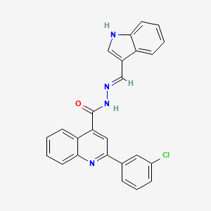 molecular formula C25H17ClN4O B6108121 2-(3-chlorophenyl)-N'-(1H-indol-3-ylmethylene)-4-quinolinecarbohydrazide 