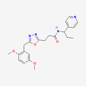 3-[5-(2,5-dimethoxybenzyl)-1,3,4-oxadiazol-2-yl]-N-[1-(4-pyridinyl)propyl]propanamide