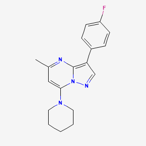 molecular formula C18H19FN4 B6108135 1-[3-(4-Fluorophenyl)-5-methylpyrazolo[1,5-a]pyrimidin-7-yl]piperidine 