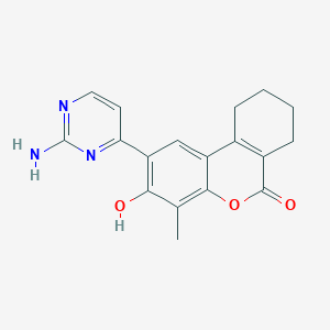 molecular formula C18H17N3O3 B6108145 2-(2-aminopyrimidin-4-yl)-3-hydroxy-4-methyl-7,8,9,10-tetrahydro-6H-benzo[c]chromen-6-one 