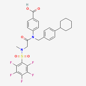 4-(N-(4-cyclohexylbenzyl)-2-((2,3,4,5,6-pentafluoro-N-methylphenyl)sulfonamido)acetamido)benzoic acid