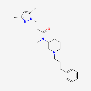 molecular formula C23H34N4O B6108212 3-(3,5-dimethyl-1H-pyrazol-1-yl)-N-methyl-N-[1-(3-phenylpropyl)-3-piperidinyl]propanamide 