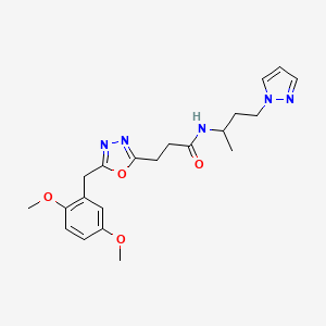 3-[5-(2,5-dimethoxybenzyl)-1,3,4-oxadiazol-2-yl]-N-[1-methyl-3-(1H-pyrazol-1-yl)propyl]propanamide