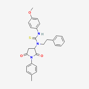 molecular formula C27H27N3O3S B6108228 N'-(4-METHOXYPHENYL)-N-[1-(4-METHYLPHENYL)-2,5-DIOXOTETRAHYDRO-1H-PYRROL-3-YL]-N-PHENETHYLTHIOUREA 