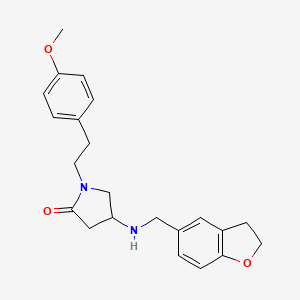 molecular formula C22H26N2O3 B6108230 4-[(2,3-dihydro-1-benzofuran-5-ylmethyl)amino]-1-[2-(4-methoxyphenyl)ethyl]-2-pyrrolidinone 