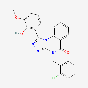 molecular formula C23H17ClN4O3 B610826 4-(2-氯苄基)-1-(2-羟基-3-甲氧基苯基)-[1,2,4]三唑并[4,3-a]喹唑啉-5(4H)-酮 CAS No. 902891-37-6